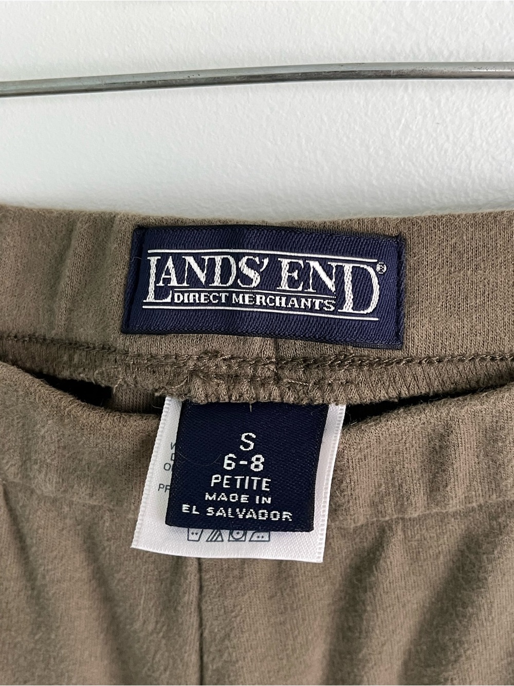 Y2K Vintage Olive Green Gorpcore Lands’ End Soft Cotton Midi Skirt Size S - Picture 9 of 10